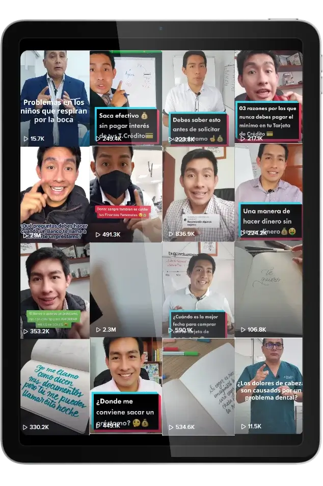 Tablet mostrando contenido de TikTok - Creatif Marketing Digital